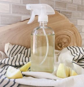 lemon vinegar cleaning spray bottle